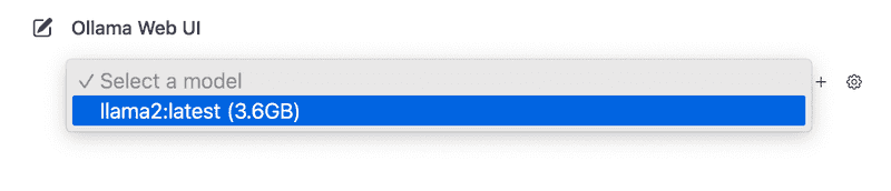 Ollama Web UI 모델 선택